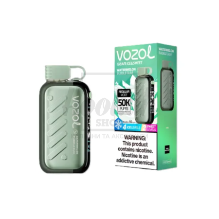 Електронна сигарета Vozol Gear 50000 Watermelon Bubble Gum (Кавун Жувальна Гумка)