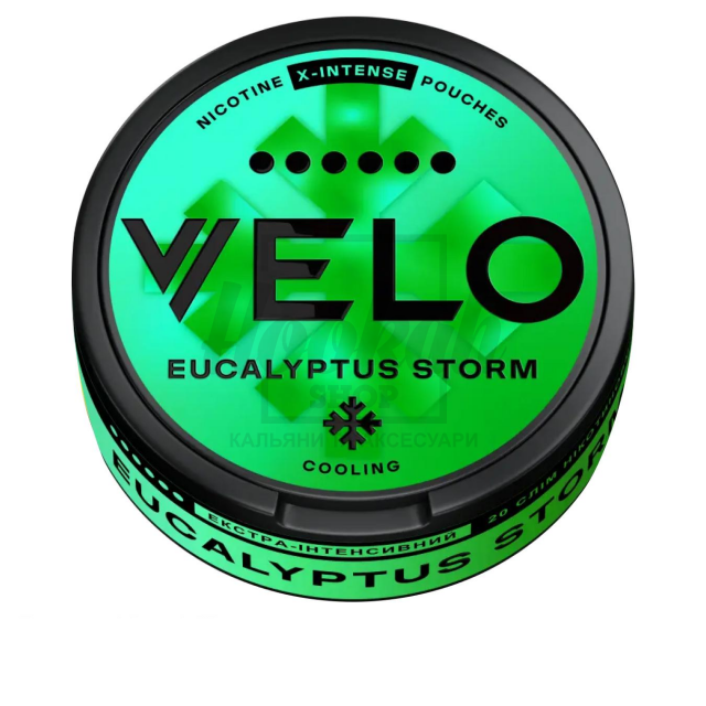 Снюс Velo Eucalyptus Storm (Евкаліптовий Шторм) Екстра-інтенсивний