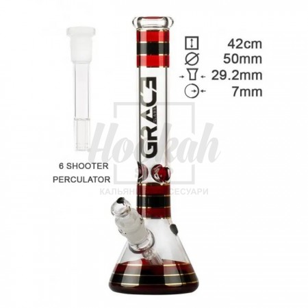 Бонг стеклянный Grace Glass Striped Series Red