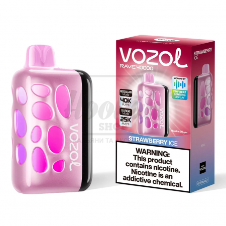 Електронна сигарета Vozol Rave 40000 Strawberry Ice (Полуниця Лід)