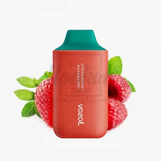 Електронна сигарета Vozol 6000 Strawberry Raspberry (полуниця малина)