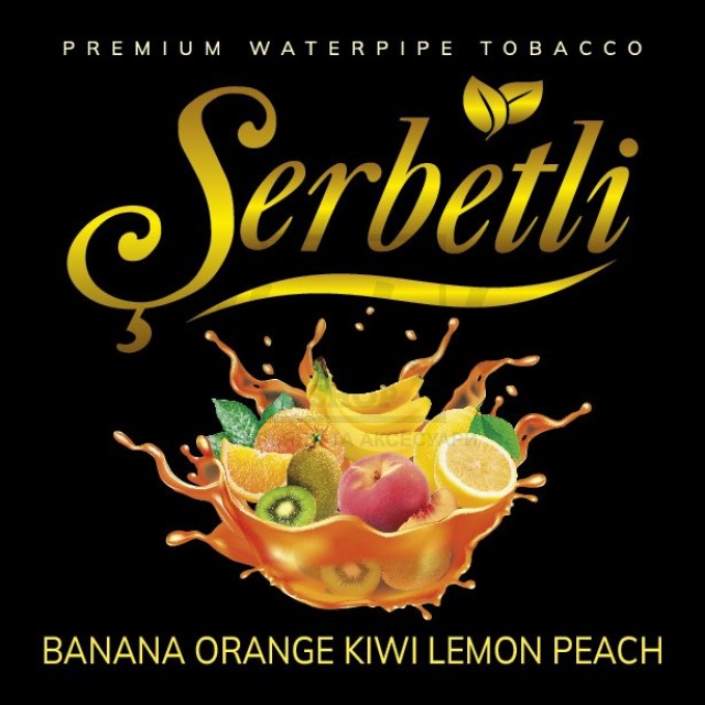 Тютюн Serbetli Banana Orange Kiwi Lemon Peach (Банан Апельсин Ківі Лимон Персик) 100 гр