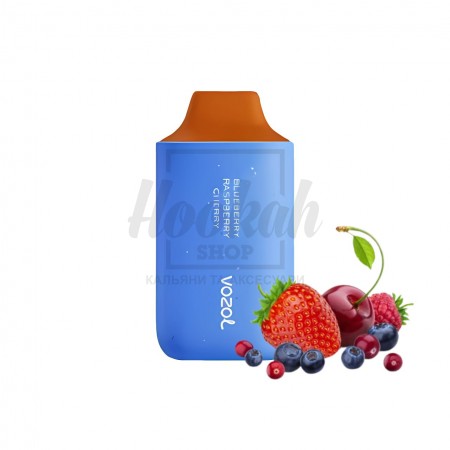 Електронна сигарета Vozol 6000 Blueberry Raspberry Cherry (чорниця малина вишня)