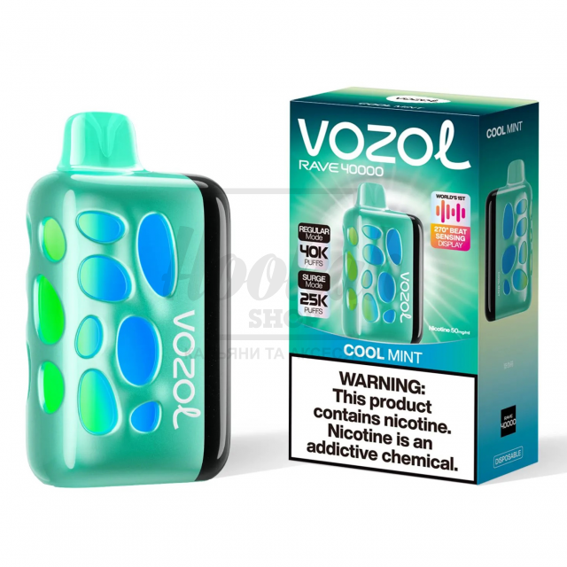 Електронна сигарета Vozol Rave 40000 Cool Mint (М'ята)