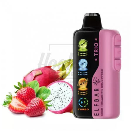 Электронная сигарета Elf Bar Trio 40000 Sour Strawberry Dragon Fruit (Кислая Клубника Драгонфрут)