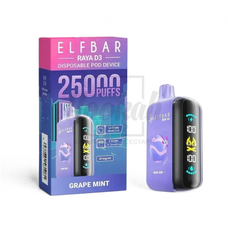 Электронная сигарета Elf Bar RAYA D3 25000 Grape Mint (Виноград Мята)
