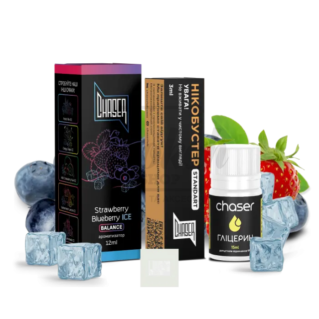 Жидкость Набор Chaser Black Strawbery Blueberry Ice (Клубника Керника Лёд) 30мл 5%
