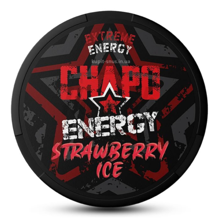 Кофеїнові подушечки Chapo Energy Strawberry Ice (Полуниця Льод)150mg/g 10g