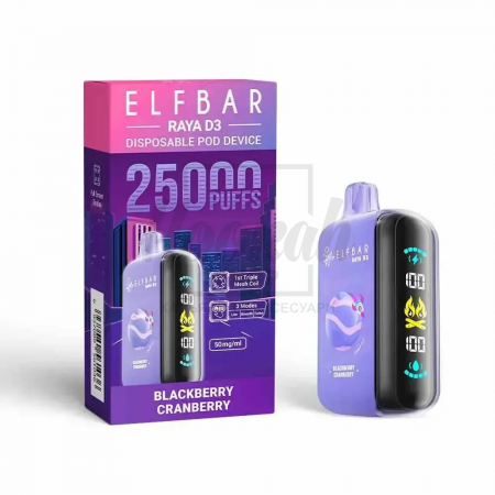 Електронна сигарета Elf Bar RAYA D3 25000 Blackberry Cranberry (Ожина Журавлина)