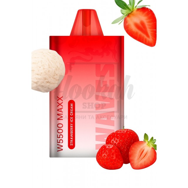Електронна сигарета Waves W5500 Maxx Strawberry Ice Cream (Полуничне Морозиво)