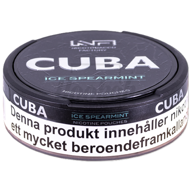 Снюс Cuba Black Ice Spearmint 43 mg/pouch 66 mg/g (Прохолодна м'ята)
