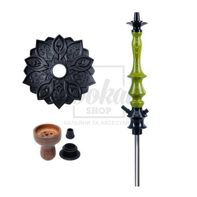 Шахта для кальяну Karma 3.2 GREEN зелена + блюдце