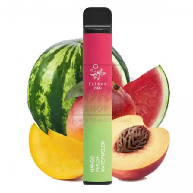 Електронна сигарета Elf Bar 2000 Mango Peach Watermelon (Манго Персик Кавун)