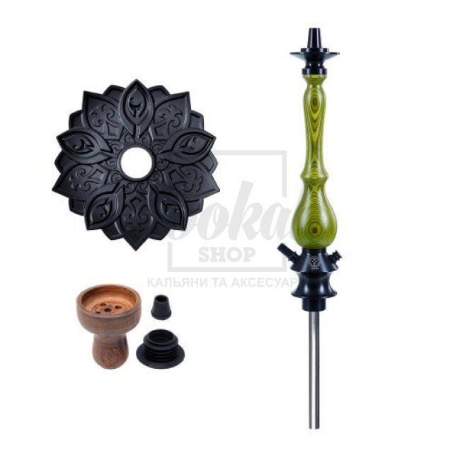 Шахта для кальяна Karma 3.1 GREEN зеленая + Блюдце