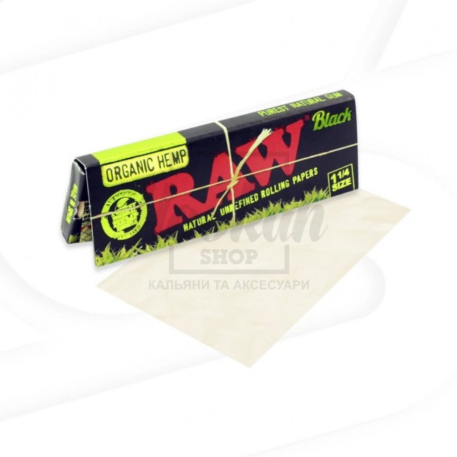 Бумага для самокруток RAW Black Organic 1¼" Hemp
