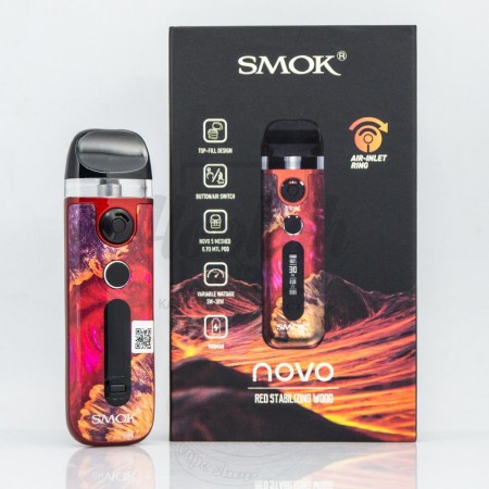 Багаторазова Pod-система Smok Novo 5 KIT Red Stabilizing Wood