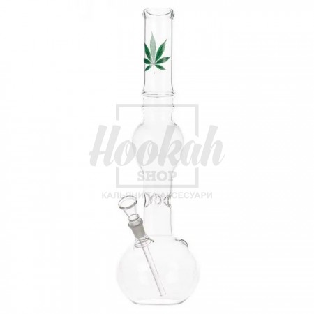 Бонг стеклянный Leaf Green Line