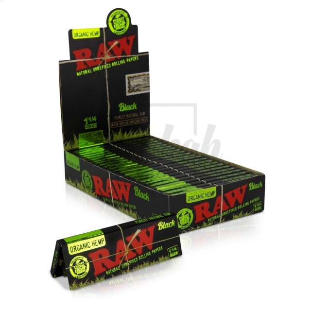 Бумага для самокруток RAW Black Organic 1¼" Hemp