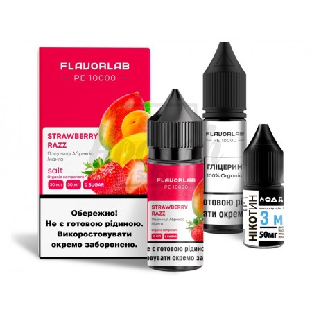 Жидкость Набор Flavorlab PE 10000 Strawberry Razz (Клубника Абрикос Манго) 30мл 5%