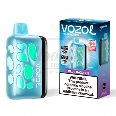 Електронна сигарета Vozol Rave 40000 Blue Razz Ice (Блакитний Лимонад Лід)