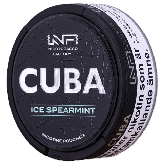 Снюс Cuba Black Ice Spearmint 43 mg/pouch 66 mg/g (Прохолодна м'ята)