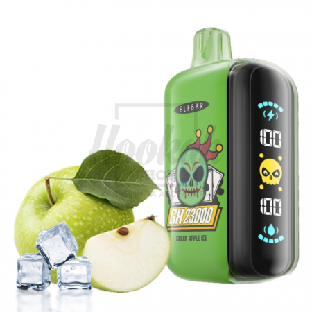 Электронная сигарета Elf Bar GH23000 Green Apple lce (зеленое яблоко лед)