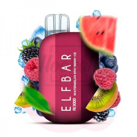 Электронная сигарета Elf Bar RI3000 Watermelon Kiwi Berry Ice (Арбуз Киви Ягоды Лед)