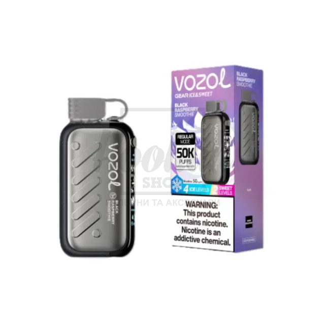 Електронна сигарета Vozol Gear 50000 Black Raspberry Smoothie (Чорна Малина Смузі)