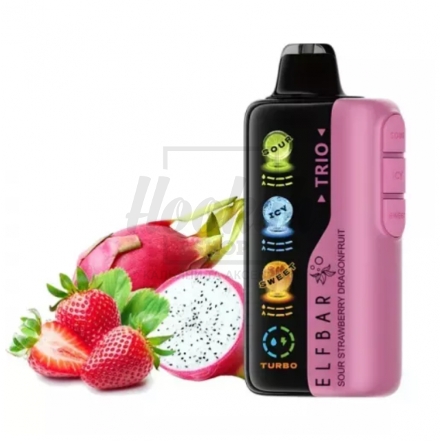 Електронна сигарета Elf Bar Trio 40000 Sour Strawberry Dragon Fruit (Кисла Полуниця Драгонфрут)