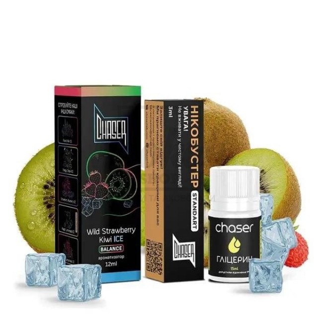 Жидкость Набор Chaser Black Wild Strawberry Kiwi Ice ( Земляника Киви Лёд) 30мл 5%