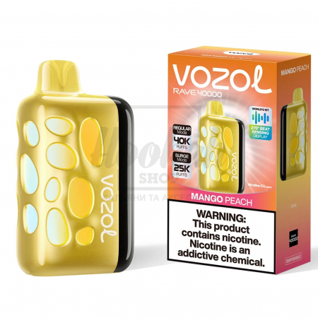 Електронна сигарета Vozol Rave 40000 Mango Peach (Манго Персик)