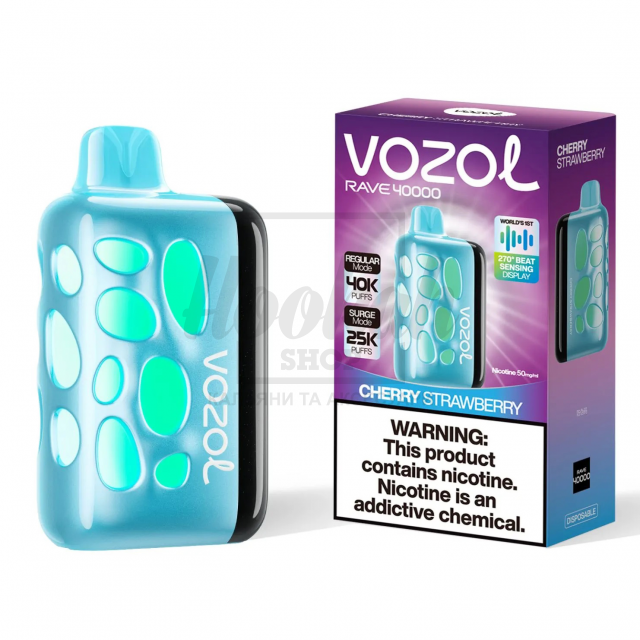 Электронная сигарета Vozol Rave 40000 Cherry Strawberry (Вишня Клубника)