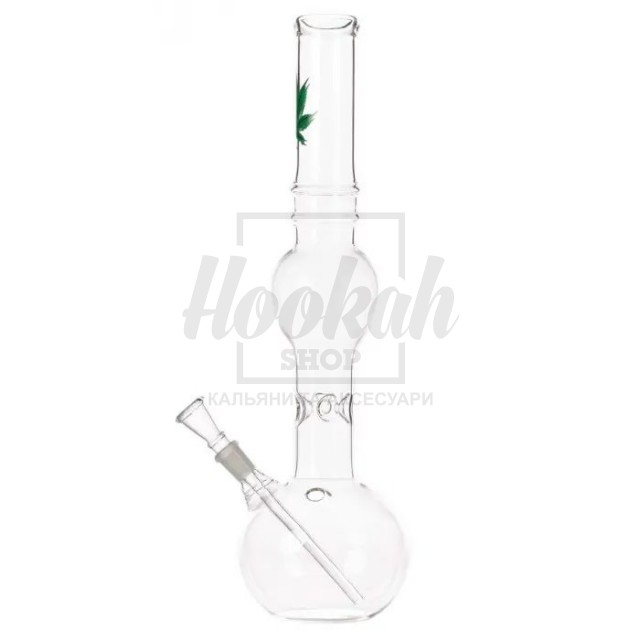 Бонг стеклянный Leaf Green Line