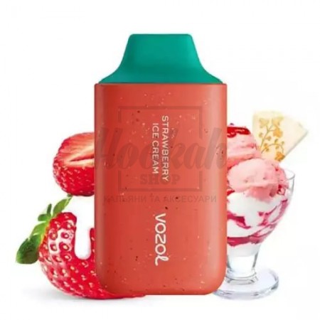 Электронная сигарета Vozol 6000 Strawberry Ice Cream (Клубничное Мороженое)