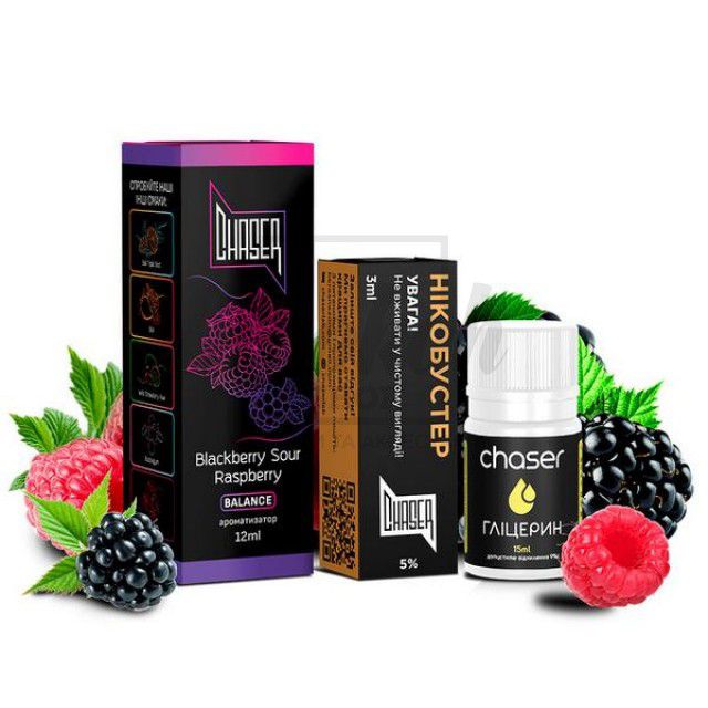 Рідина Набір Chaser Black Blackberry Sour Raspberry (Ожина Кисла Малина) 30мл 5%