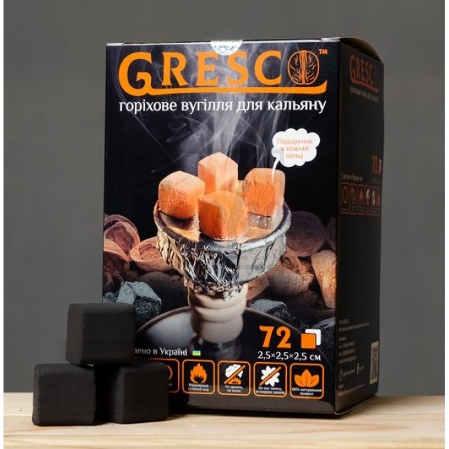 Уголь ореховый Gresco в коробке (Греско) 1кг