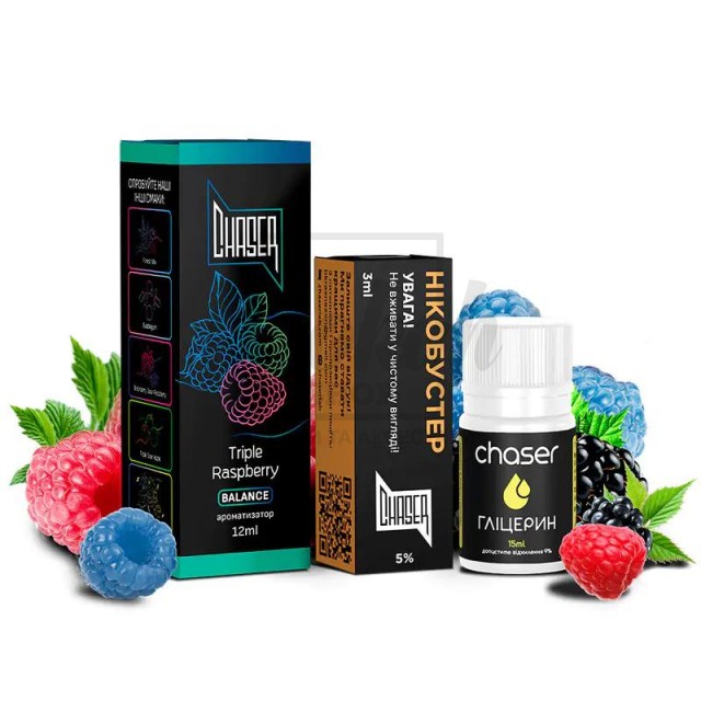 Жидкость Набор Chaser Black Triple Raspberry (Три сорта Малины) 30мл 5%