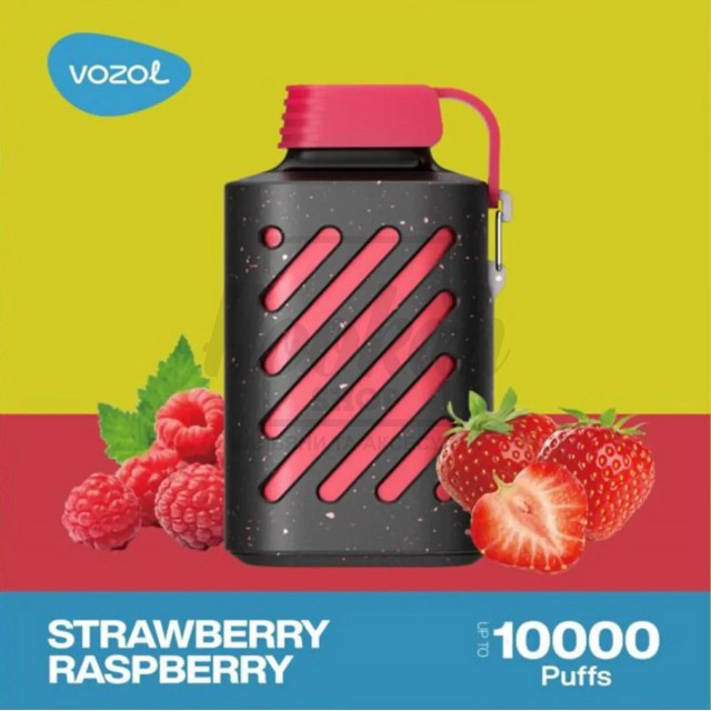 Электронная cигарета Vozol 10000 Strawberry Raspberry (Клубника Малина)