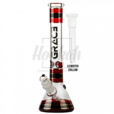 Бонг стеклянный Grace Glass Striped Series Red