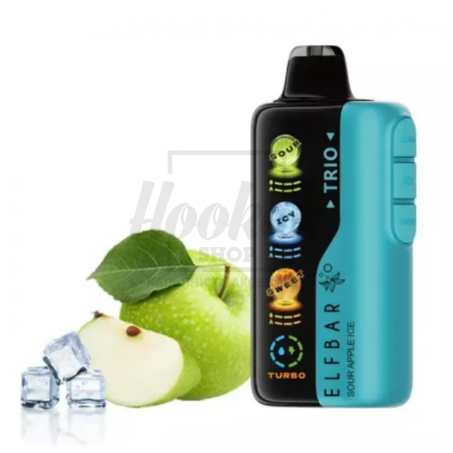 Електронна сигарета Elf Bar Trio 40000 Sour Apple Ice (Кисле Яблуко Лід)