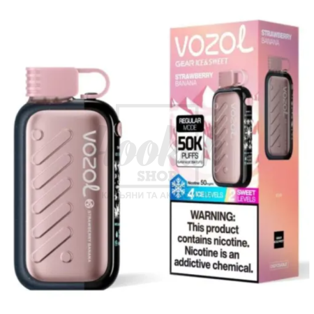 Електронна сигарета Vozol Gear 50000 Strawberry Banana (Полуниця Банан)