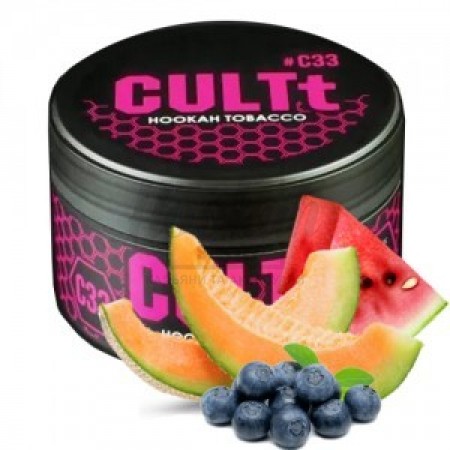 Табак CULT C33 Ice Watermelon Melon Blueberry (Лёд Арбуз Дыня Черника) 100 гр
