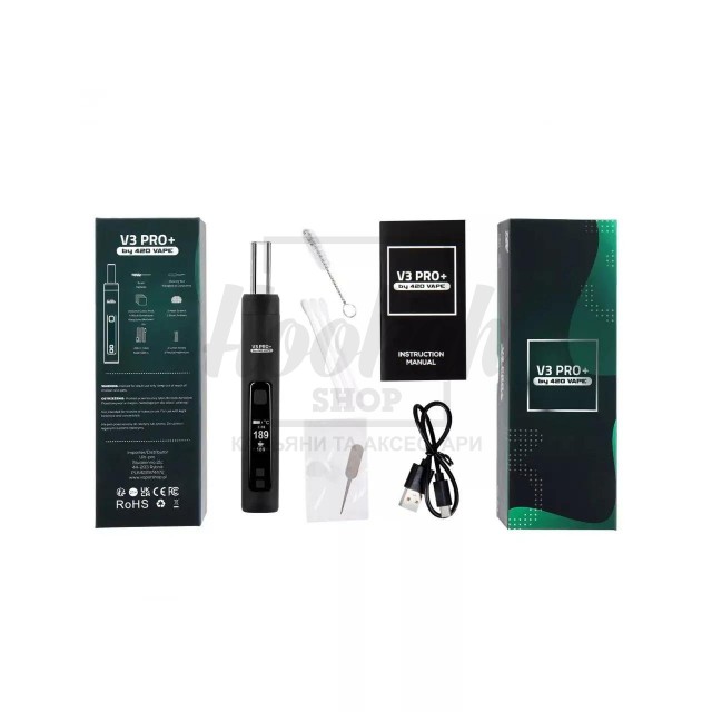 Вапорайзер Xmax V3 Pro Titanium Glass зі Скляним Мундштуком