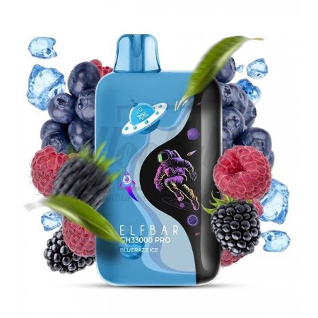 Электронная сигарета Elf Bar GH33000 PRO Blue Razz Ice (Голубая Малина Лед)