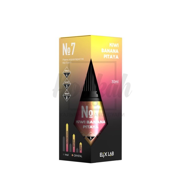 Рідина Elix Crystal Kiwi Banana Pitaya (Ківі Банан Пітайя) 30мл 5%