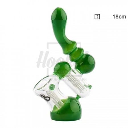 Бонг стеклянный Saxo Green Bubbler