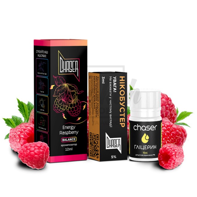 Жидкость Набор Chaser Black Energy Raspberry (Энергетик Малина) 30мл 5%