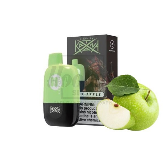 Электронная сигарета Katana 5000 Sour Apple (Кислое Яблоко)