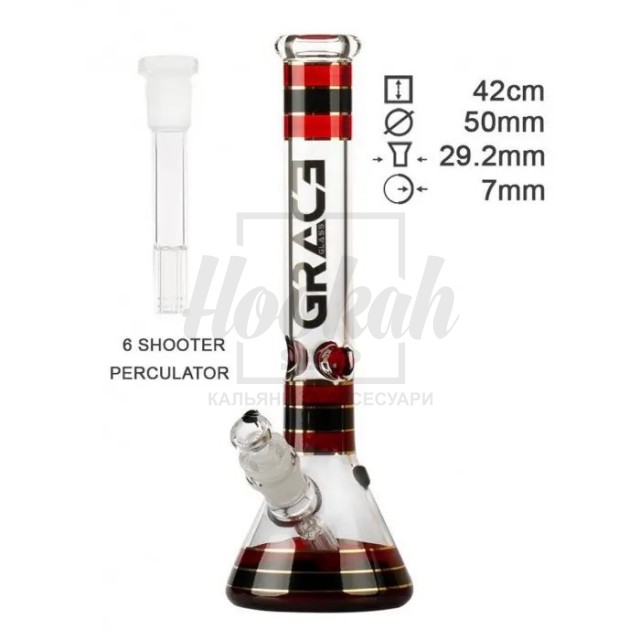 Бонг стеклянный Grace Glass Striped Series Red