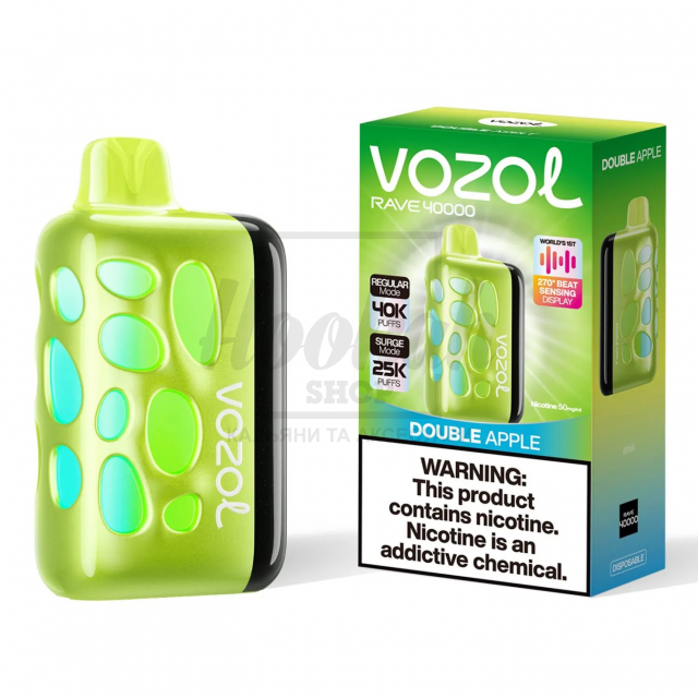 Электронная сигарета Vozol Rave 40000 Double Apple (Двойное Яблоко)